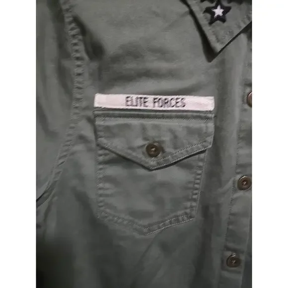 Star Wars Shirt Women Green Army Patches Rebel Alliance Elite Force Size Medium - Picture 5 of 14